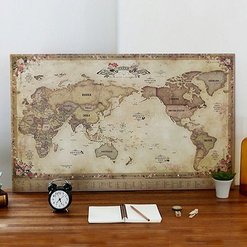 Dessin x Indigo-环游世界世界地图海报(单张)-古董版(限宅配),IDG05382 - 地图 - 纸 咖啡色