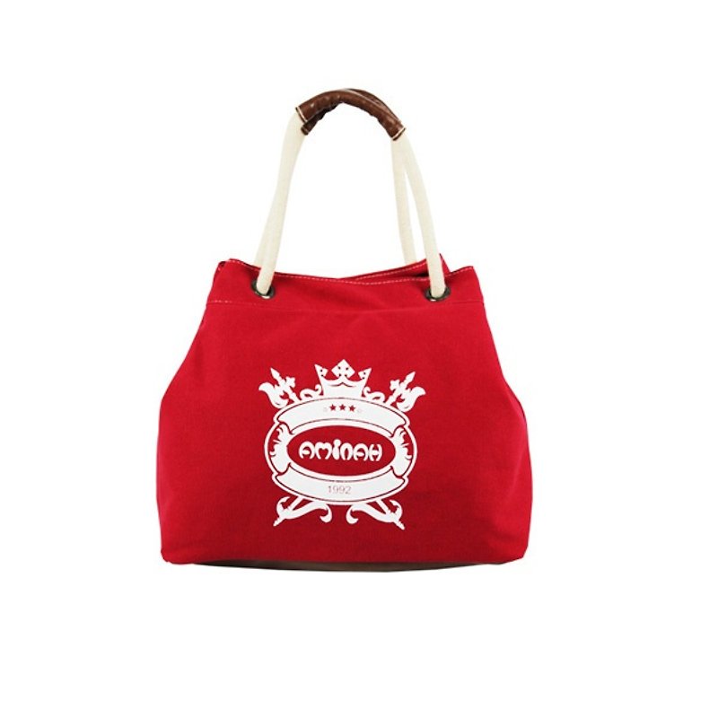 AMIMAH-休闲感美式多功能帆布包【am-0184】 - 手提包/手提袋 - 其他材质 红色