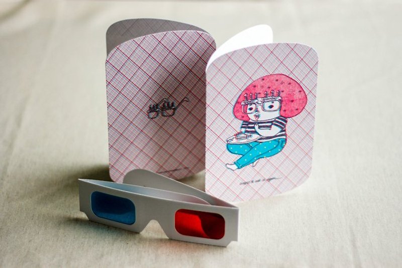 【卡片】胖胖3D生日卡片/附3D眼镜/趣味交互 - 卡片/明信片 - 纸 多色