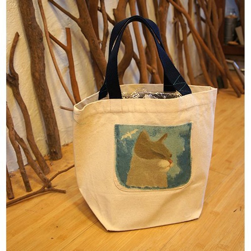 小东西}独家限量勇气帆布包:我是蝙蝠猫_自然系_插画风_台湾设计制造 - 手提包/手提袋 - 其他材质 白色