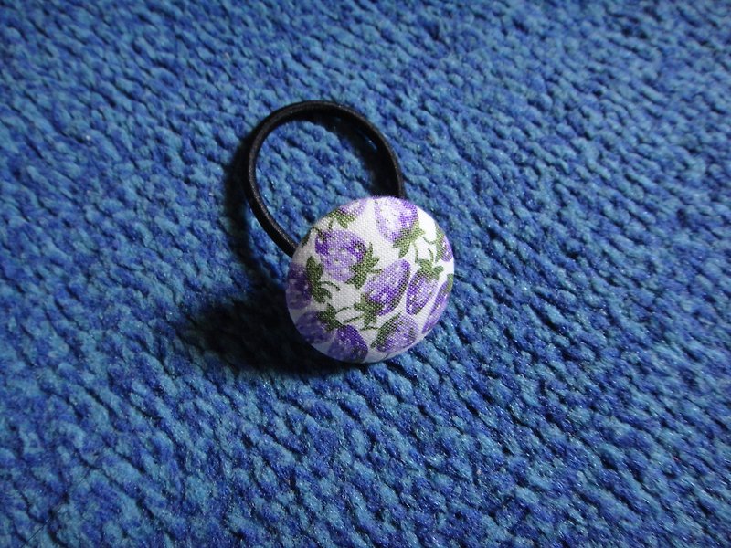 紫涩草莓 钮扣发圈 C48CIY64 - 发饰 - 棉．麻 紫色