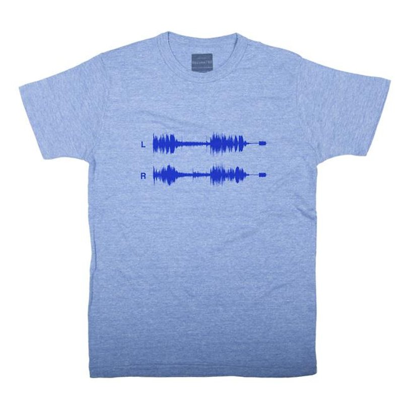 音楽 WAVE FILE  デザインTシャツ　ユニセックスXS〜XLサイズ　Tcollector - 女装 T 恤 - 棉．麻 蓝色