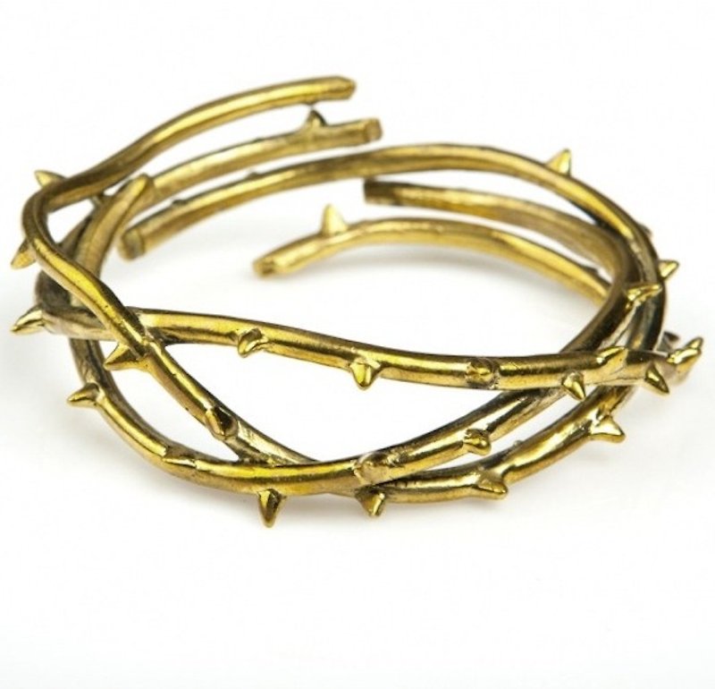 Thorn bangle in brass ,Rocker jewelry ,Skull jewelry,Biker jewelry - 手链/手环 - 其他金属 