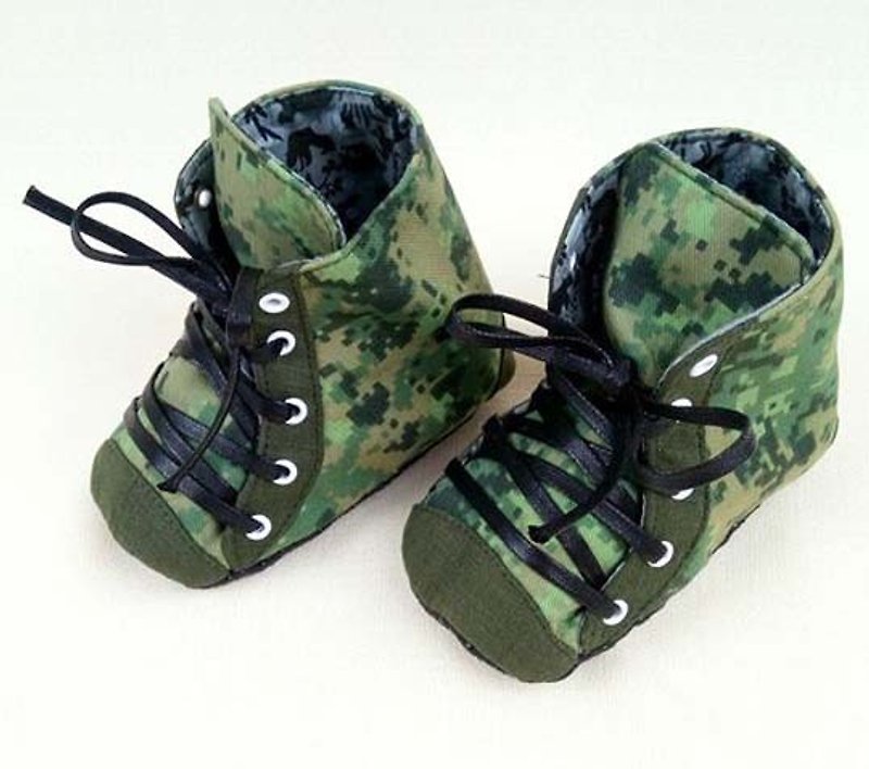 Va手工童鞋系列 迷彩个性靴（独家设计款） - 童装鞋 - 其他材质 绿色