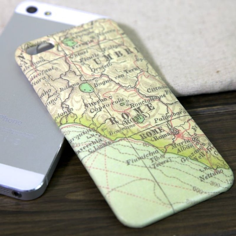 iPhone 5 背包外壳：罗马地图 - 手机壳/手机套 - 防水材质 绿色