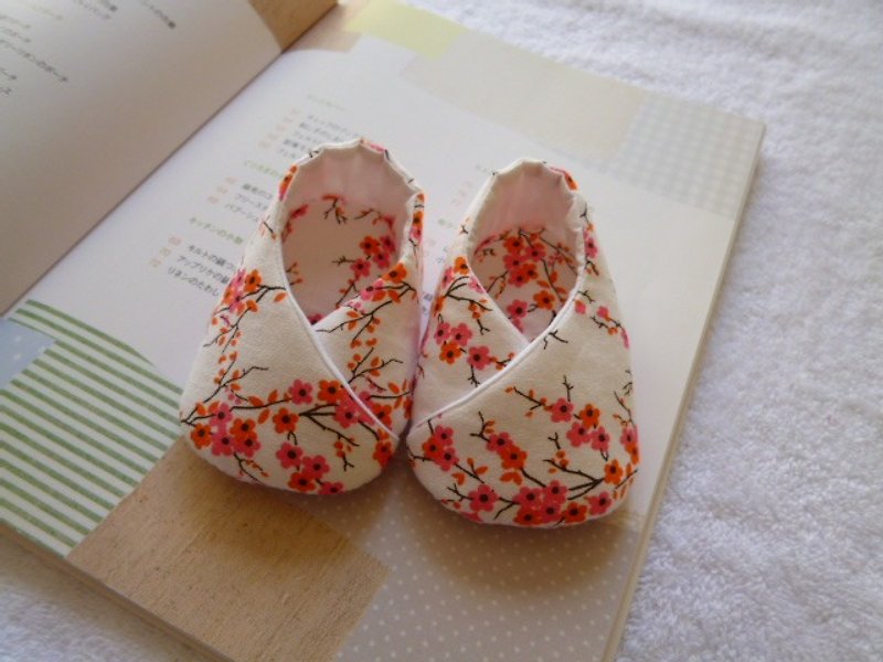 梅花 和风款婴儿鞋 宝宝鞋 - 婴儿鞋 - 棉．麻 粉红色