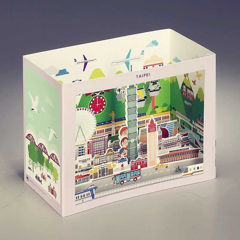 台湾旅游立体明信片-台北市Taipei City - 卡片/明信片 - 防水材质 紫色