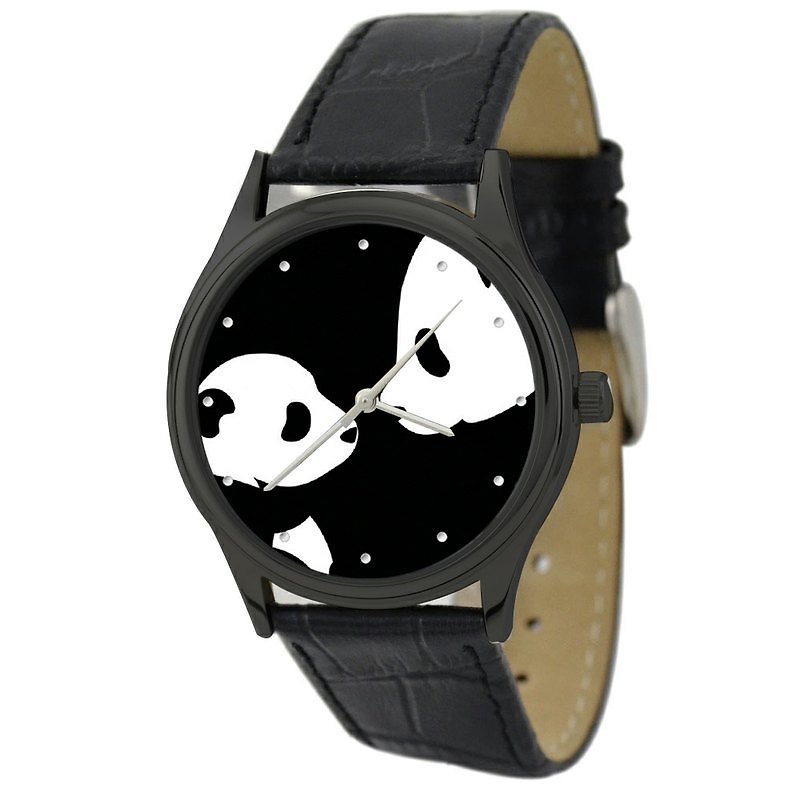 熊猫手表(母子) - 男表/中性表 - 其他金属 黑色