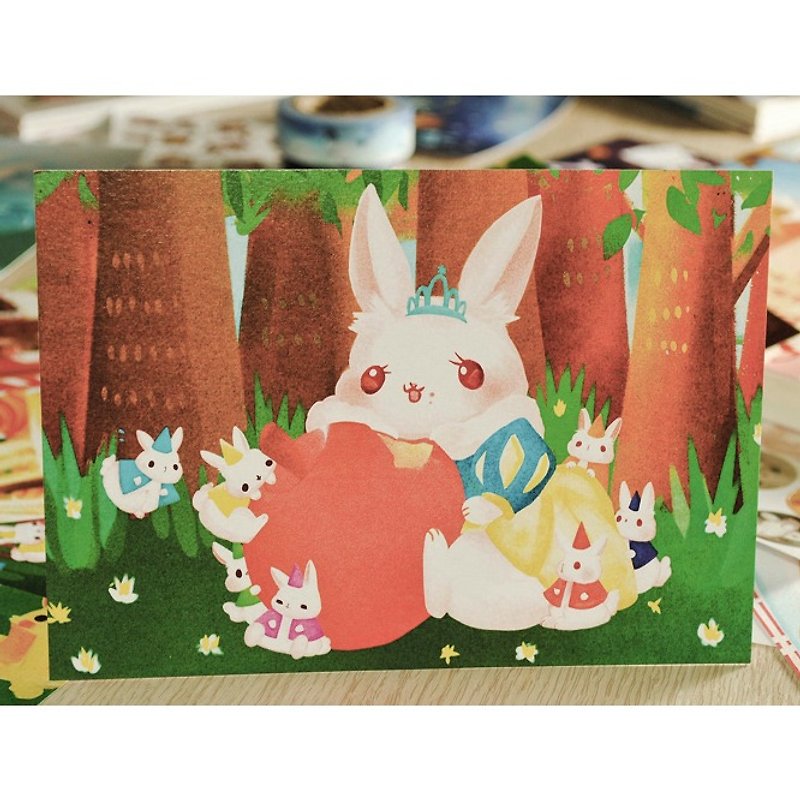 小兔童话明信片*白雪兔公主 - 卡片/明信片 - 纸 多色