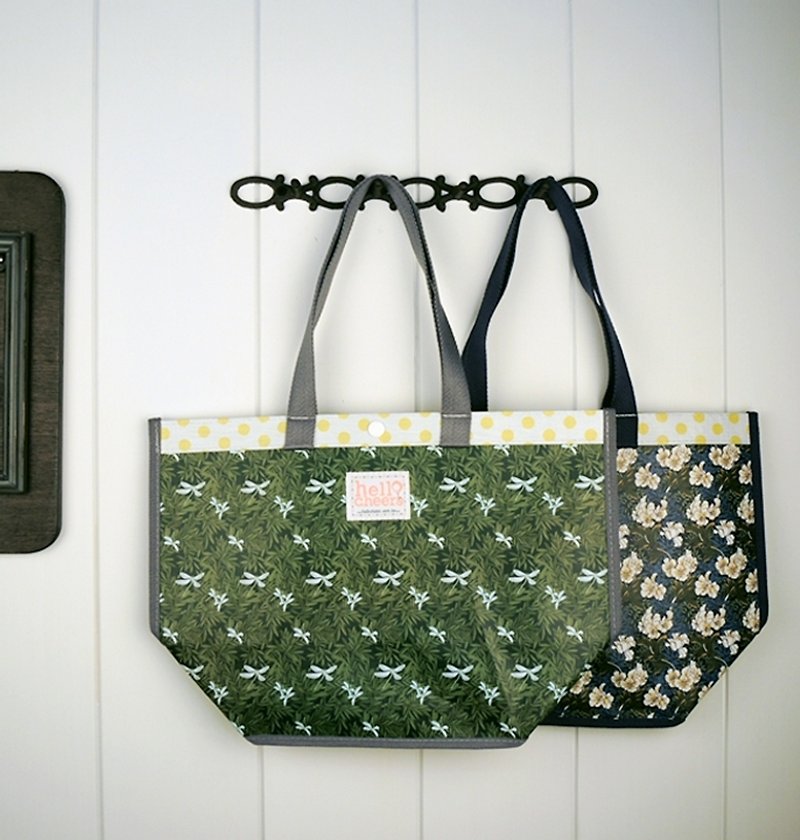 TAIWAN DNA环保购物袋船型款--白痣珈蟌 - 侧背包/斜挎包 - 塑料 绿色