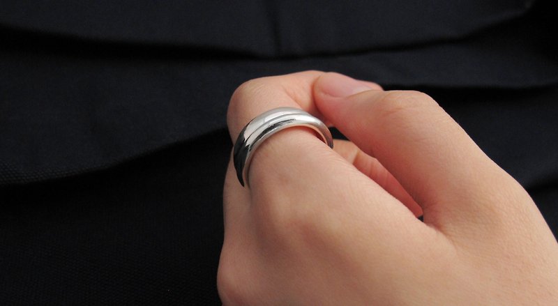 订制戒指-造型戒 B-Ring 925 纯银戒指-64DESIGN - 戒指 - 其他金属 银色