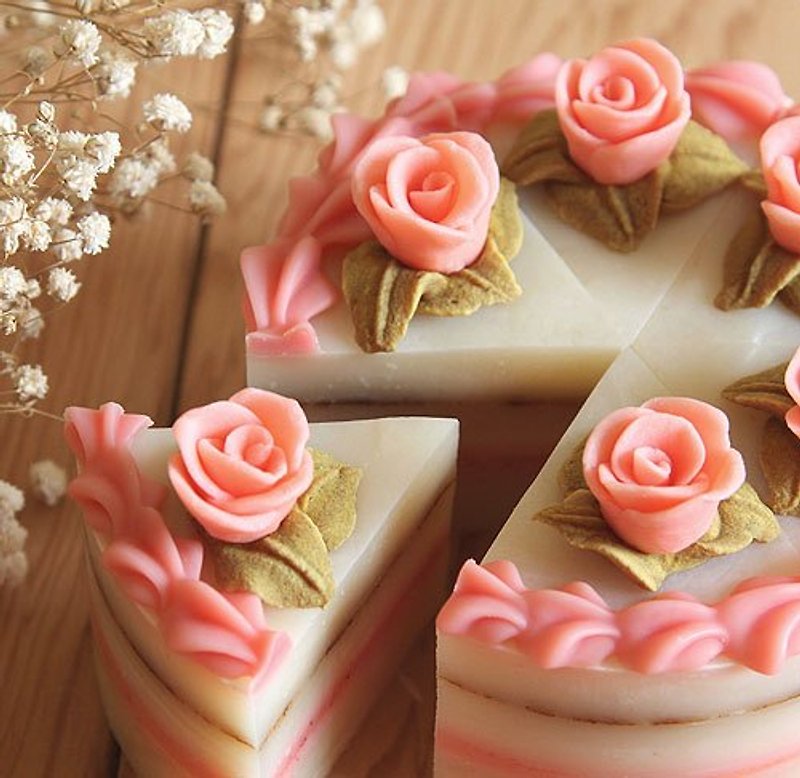 粉玫夹心奶油4寸蛋糕皂-订制 - 肥皂/手工皂 - 植物．花 粉红色