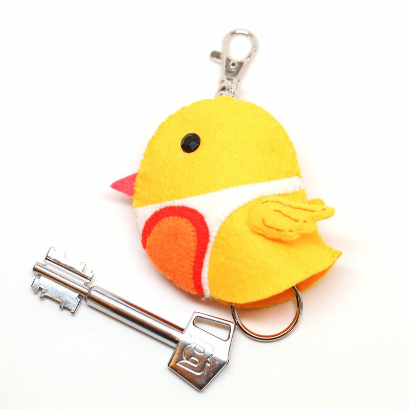 【小鸟围兜兜】情人款  黄色 同心鸟钥匙包 - 钥匙链/钥匙包 - 其他材质 蓝色
