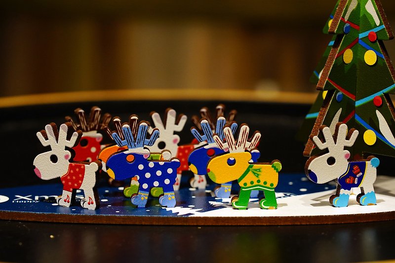 小树鹿群 圣诞DIY立体组合 - 木工/竹艺/纸艺 - 木头 咖啡色