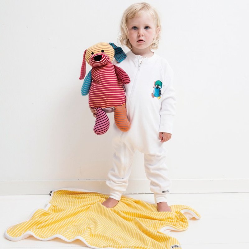 【北欧童装】瑞典有机棉新生儿宝宝四季被子 黄白附礼物盒包装 - 婴儿床上用品 - 棉．麻 黄色