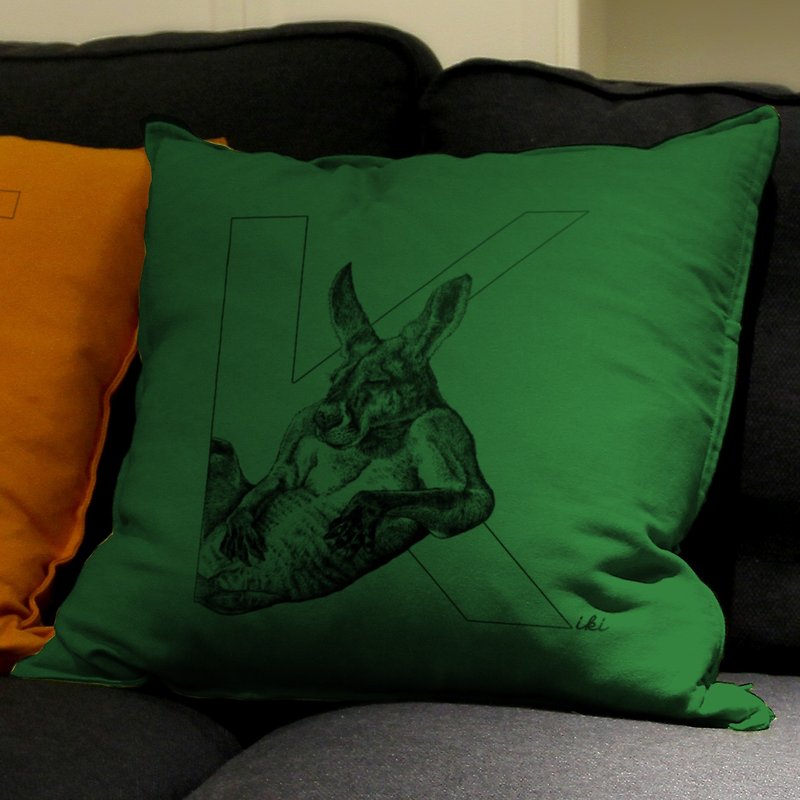 Kangaroo 袋鼠 手绘字母抱枕 - 枕头/抱枕 - 棉．麻 多色