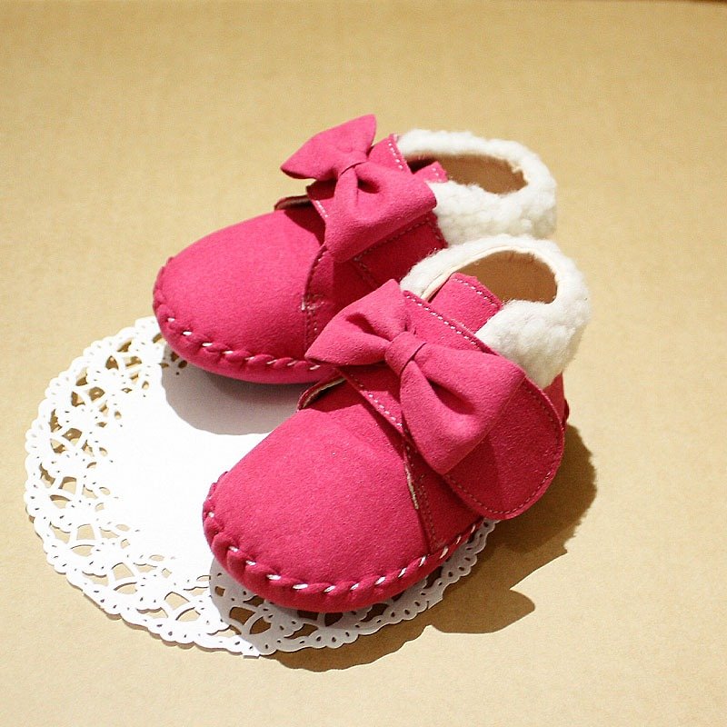 AliyBonnie童鞋 暖呼呼低筒学步靴-甜蜜桃15号 - 童装鞋 - 其他材质 粉红色