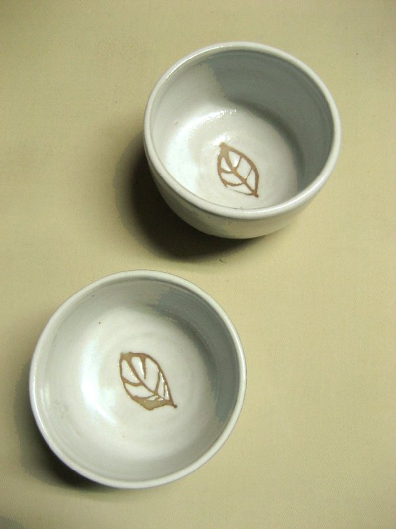 一叶茶水杯 - 茶具/茶杯 - 其他材质 白色
