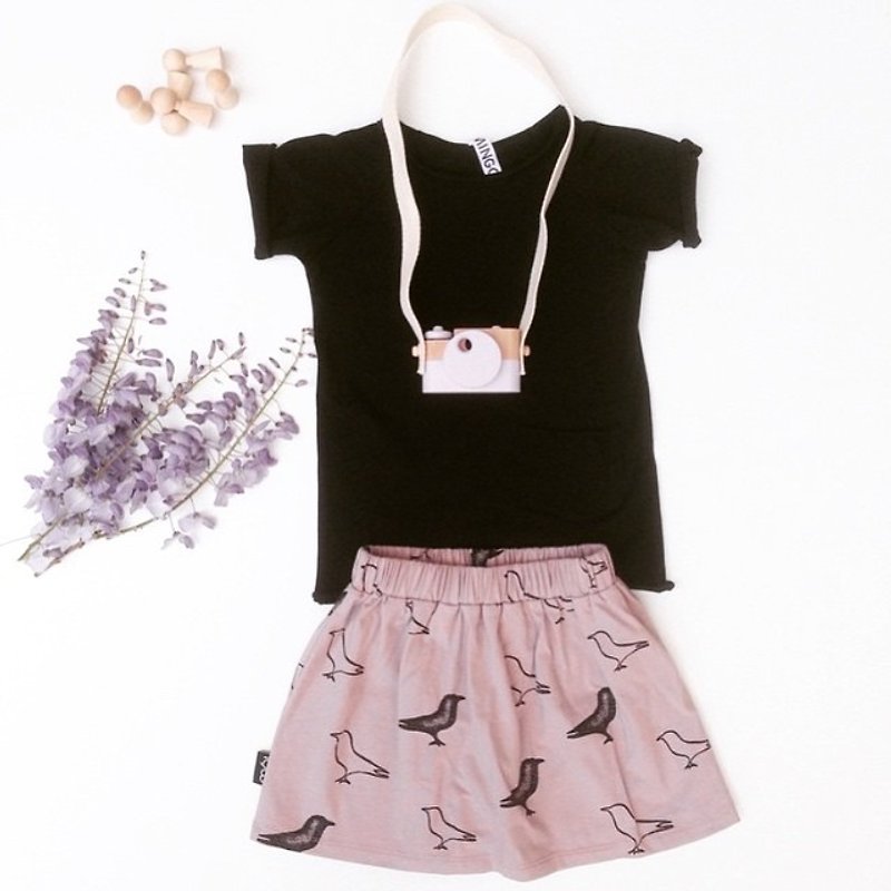 【北欧设计】mói 有机棉童装渡鸭裙2岁~8岁粉红色Rose Raven Raven Skirt-SK3 - 其他 - 棉．麻 粉红色