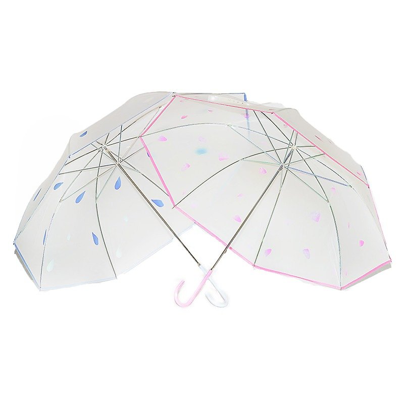 【四时花雨叶】晴雨两用透明伞 春樱+夏雨双人组 - 雨伞/雨衣 - 塑料 