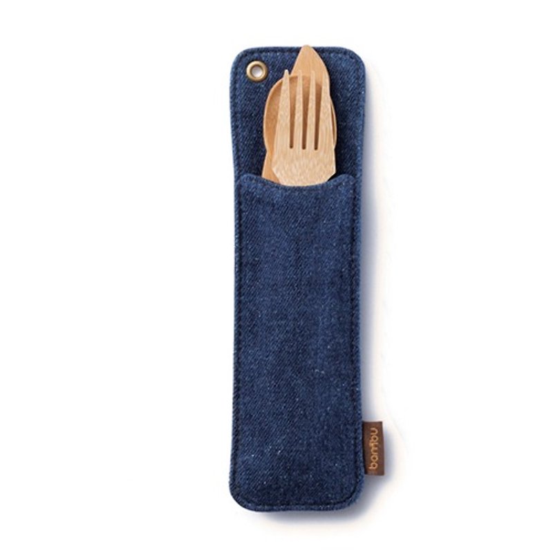 【Bambu】 丹宁携带型餐具组 (附刀、叉、匙) - 厨房用具 - 竹 卡其色