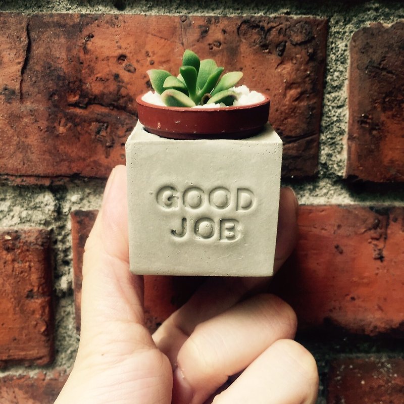 Good Job!!（棒棒～!）磁铁盆栽 - 植栽/盆栽 - 水泥 灰色