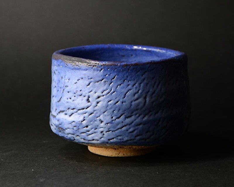 Kurekure Ao Shino bowl (Supplementary author Shinpitsu masthead wooden box) - 茶具/茶杯 - 其他材质 蓝色