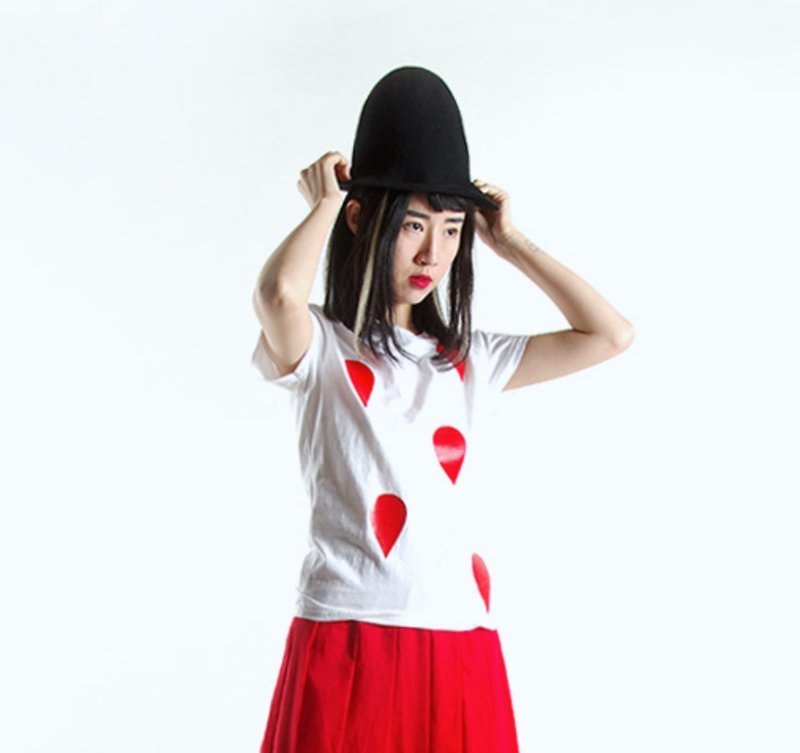 大水滴白T恤 T-Shirt - imakokoni - 女装 T 恤 - 棉．麻 白色