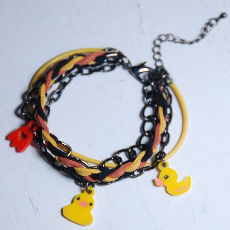 黄色小鸭鸭停靠在你心 - 手链/手环 - 塑料 黄色