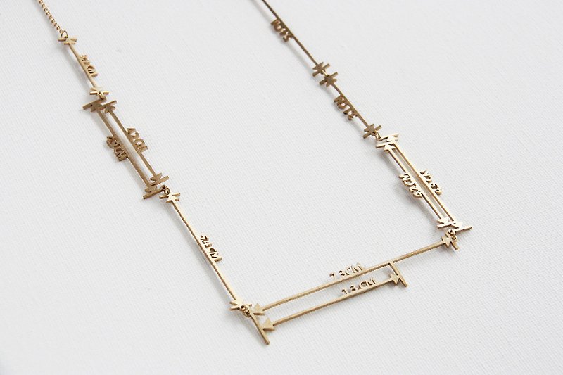 尺寸测量黄铜项链 - 项链 - 其他金属 金色