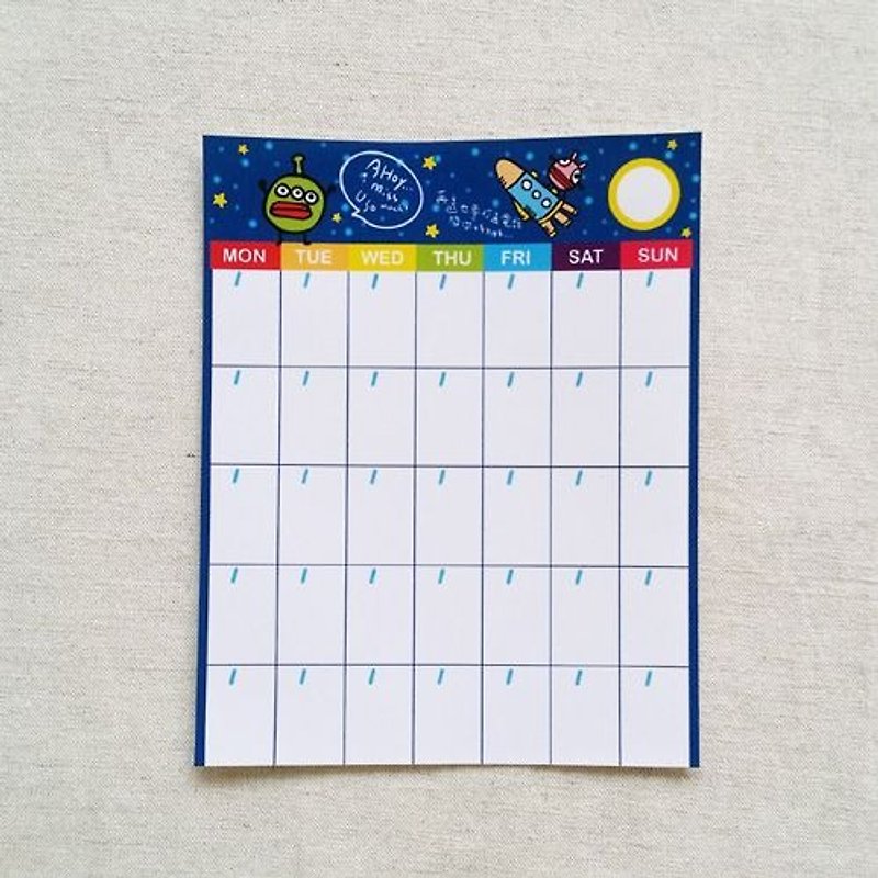 1212玩乐设计 月历 贴纸 - 外星人出动 - 年历/台历 - 纸 蓝色
