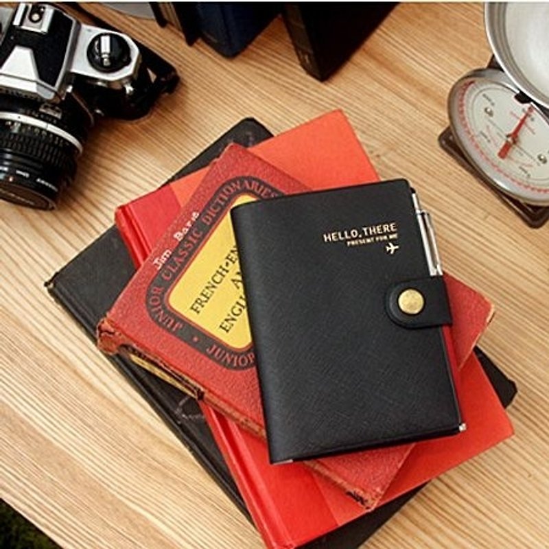 Dessin x PlanD-Hello PlanD卡乐短版护照夹-质感黑,PLD66468 - 护照夹/护照套 - 塑料 黑色