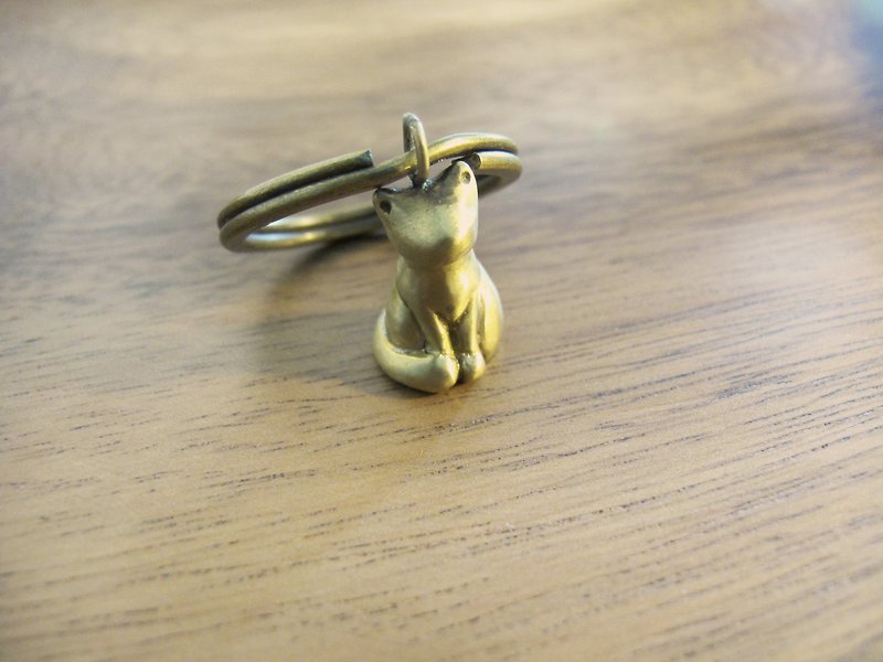 Màn 工【坐着的猫咪 x 黄铜钥匙圈】 - 钥匙链/钥匙包 - 其他金属 咖啡色