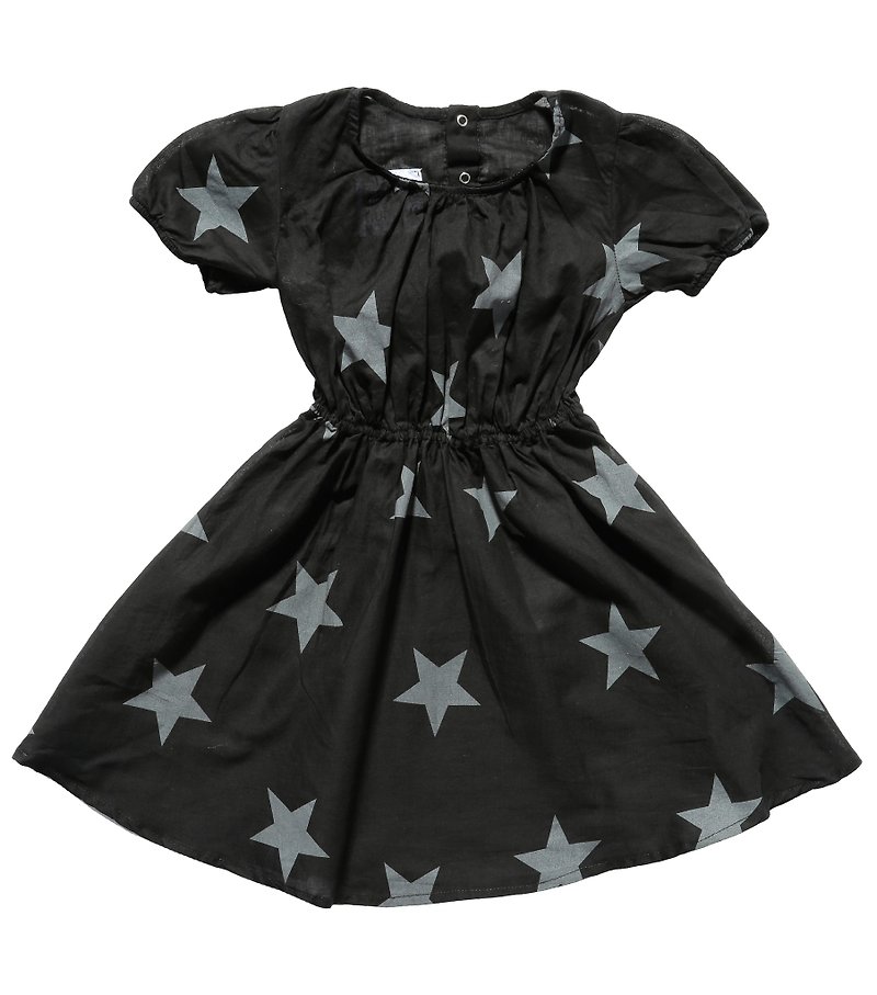 2015 NUNUNU 满版星星款束腰洋装 - 其他 - 棉．麻 黑色