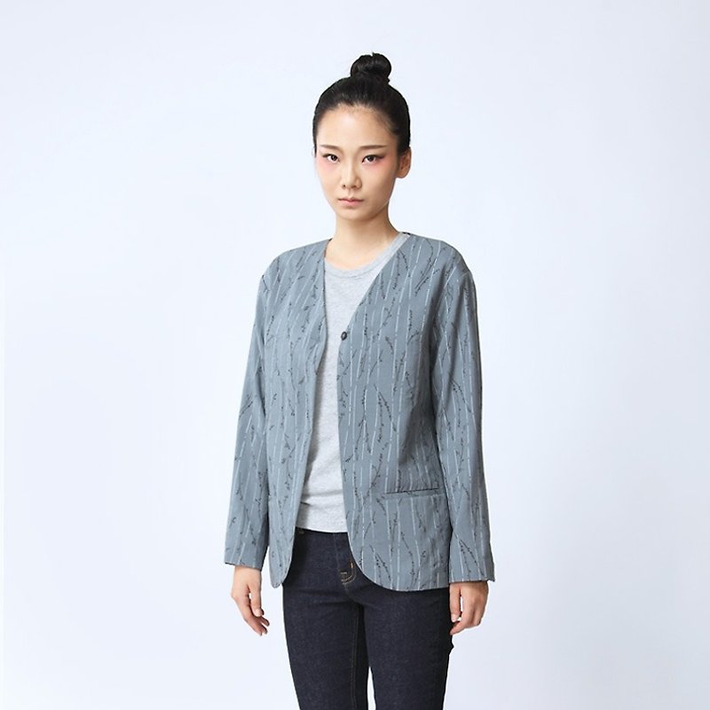 薄款日本产高端印花羊毛呢 中性简练西装外套    O150603 - 女装西装外套/风衣 - 其他材质 蓝色