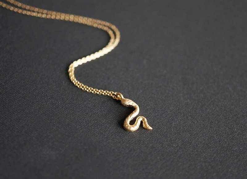 【14KGF】Necklace,Matt Gold Snake - 项链 - 其他金属 金色