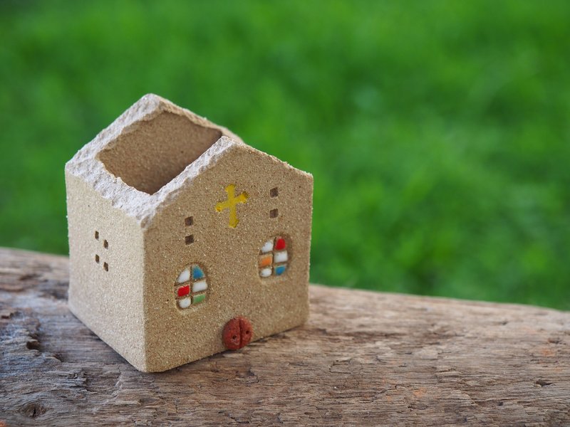 【花园小屋Garden】陶手作-超可爱教堂花园(S)/岩石灰色/Ceramic House - 植栽/盆栽 - 其他材质 