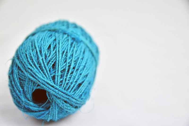 手捻麻线-土耳其蓝-公平贸易 - 编织/刺绣/羊毛毡/裁缝 - 棉．麻 蓝色