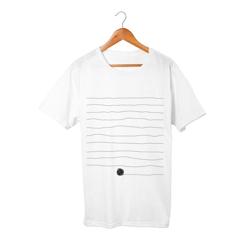 糸 T-shirt - 中性连帽卫衣/T 恤 - 棉．麻 白色