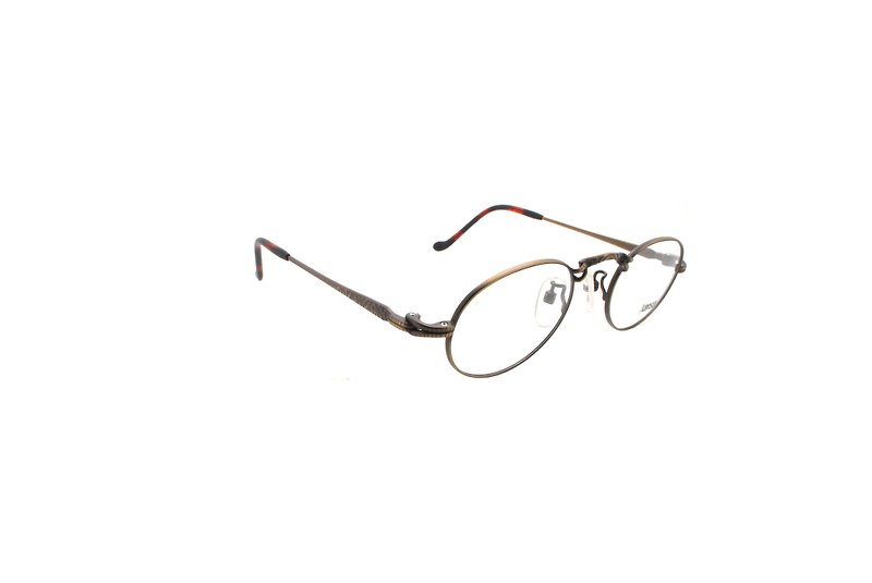 可加购平光/度数镜片 Kansai Yamamoto KY077E OB4 古董古铜眼镜 - 眼镜/眼镜框 - 其他金属 咖啡色