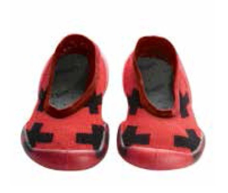 2015 NUNUNU+collegien 红底十字架平口袜鞋(小孩款) - 童装鞋 - 其他材质 红色