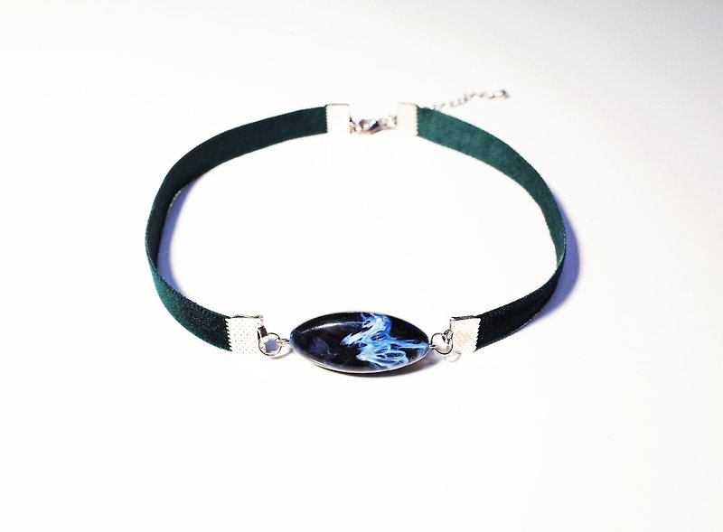 迷雾珠 绒面缎带颈链 (4色/限量) - 项链 - 其他材质 蓝色