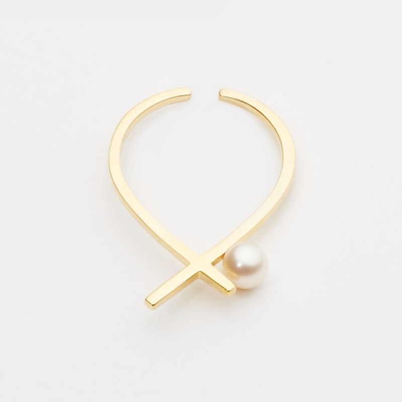 细腻优雅 / Anya earring 单支 - 耳环/耳夹 - 其他金属 金色