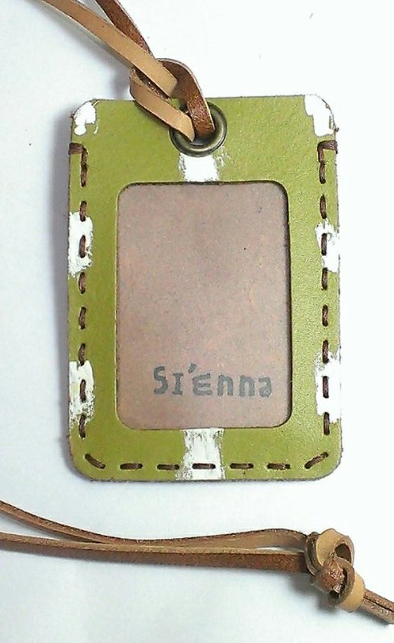 Sienna证件夹(芥末色配麻线) - 证件套/卡套 - 真皮 绿色