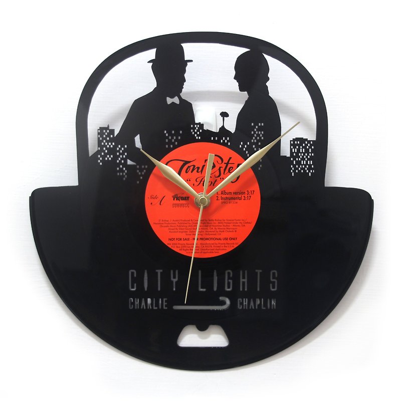 黑胶时钟 卓别林 【Charles Chaplin-City Lights】 - 时钟/闹钟 - 其他材质 黑色