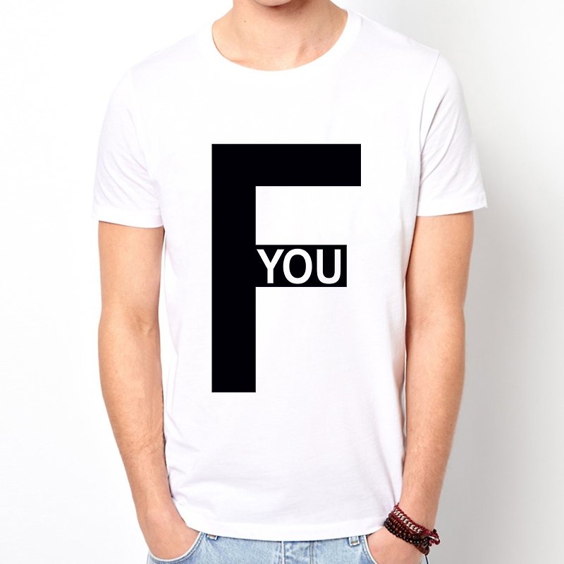 F YOU短袖T恤-2色 英文 字母 文青 艺术 设计 时髦 文字 时尚 - 男装上衣/T 恤 - 其他材质 多色