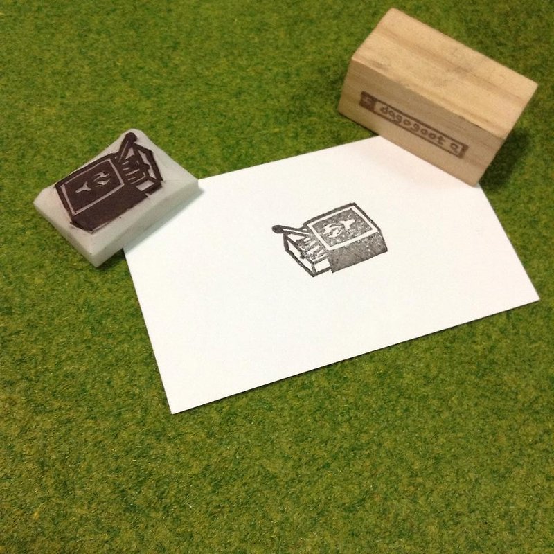 火柴盒▣手刻橡皮章 - 印章/印台 - 橡胶 咖啡色
