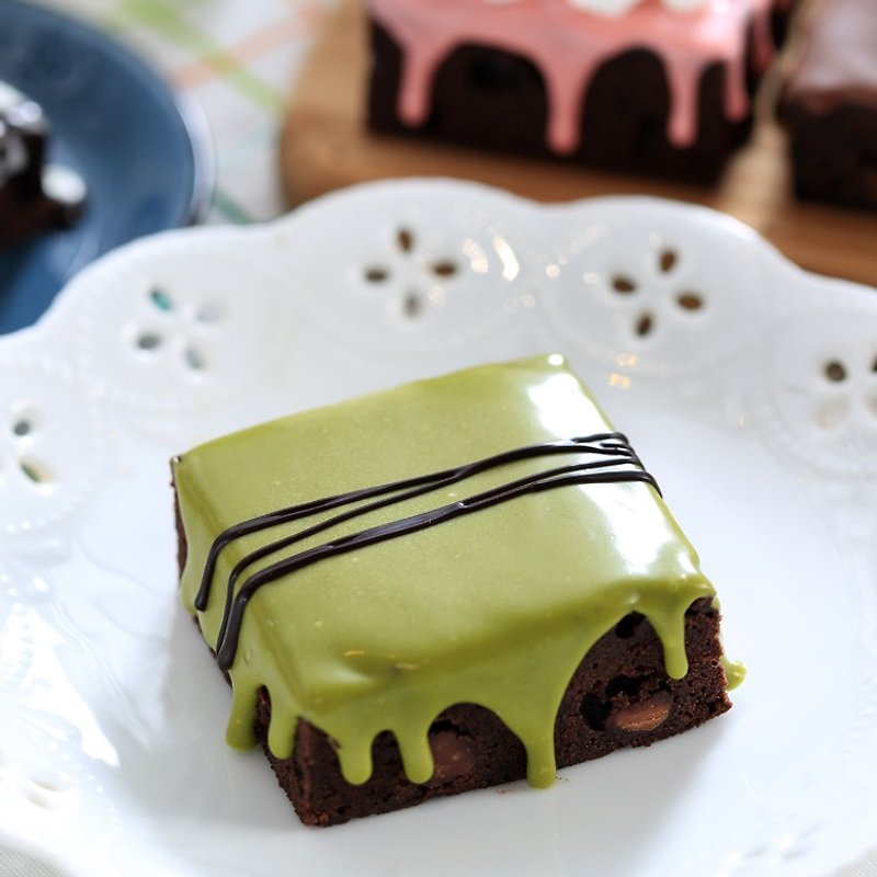 【黑熊先生巧克力布朗尼】宇治抹茶布朗尼 6入 - 蛋糕/甜点 - 新鲜食材 绿色