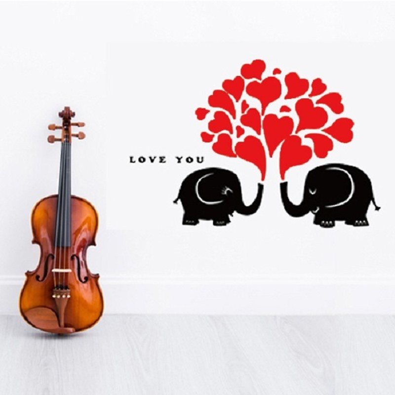 Smart Design 创意无痕壁贴◆恋爱大象 - 墙贴/壁贴 - 塑料 多色