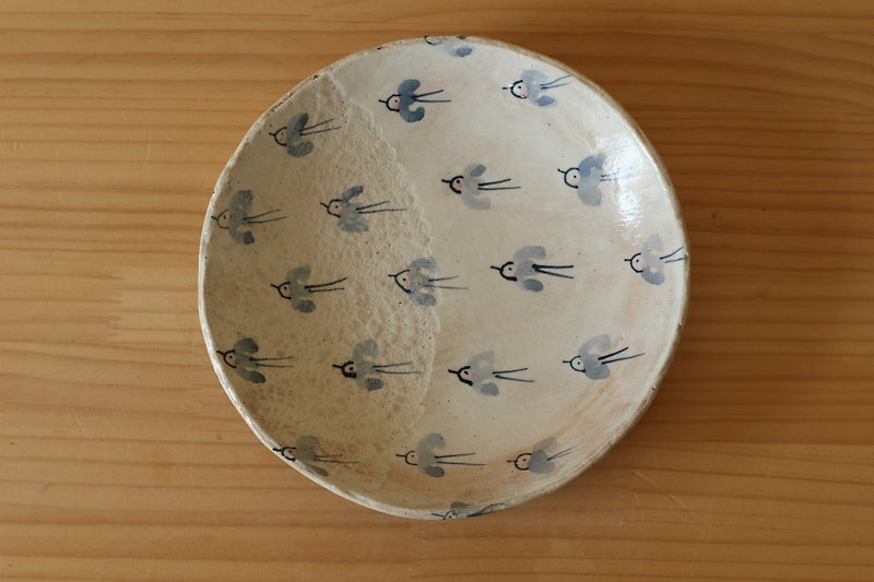 青い鳥のパスタ皿 - 浅碟/小碟子 - 木头 白色